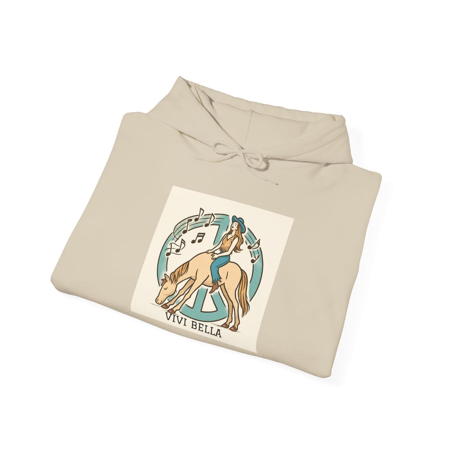 Live Beautiful Hoodie - Peace Vibes Cowgirl Aesthetic- Horse doing Downward Dog- Hooded Sweatshirt, Cozy Hoodie for Everyday Wear, Ideal for Self-Care Days, Casual Outings