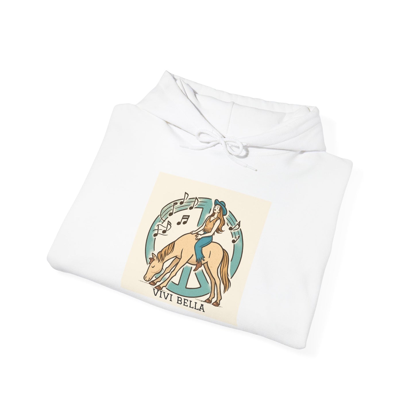 Live Beautiful Hoodie - Peace Vibes Cowgirl Aesthetic- Horse doing Downward Dog- Hooded Sweatshirt, Cozy Hoodie for Everyday Wear, Ideal for Self-Care Days, Casual Outings