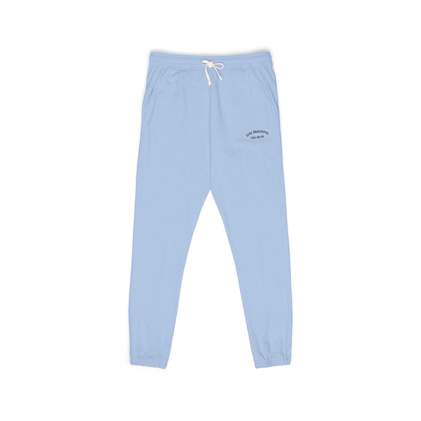 Live Beautiful Fleece Joggers- VIVI BELLA Sweatpants for Relaxation, Lounge Wear, Cozy Home Essentials, Perfect for Chill Days