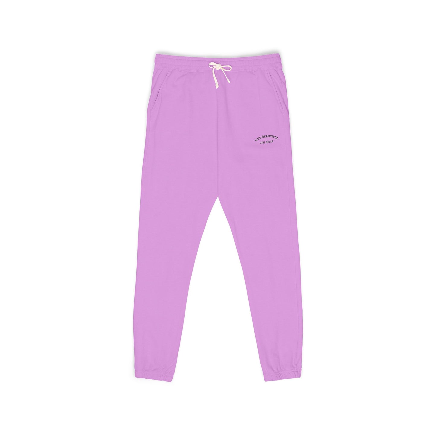 Live Beautiful Fleece Joggers- VIVI BELLA Sweatpants for Relaxation, Lounge Wear, Cozy Home Essentials, Perfect for Chill Days