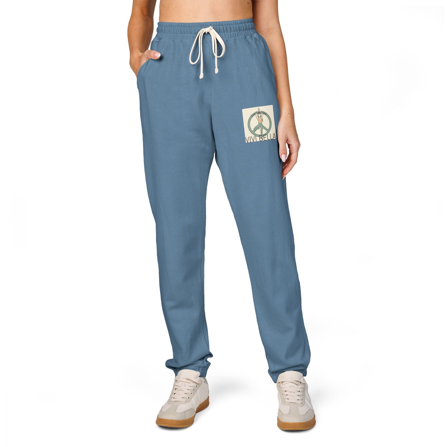 Live Beautiful Fleece Joggers - VIVI BELLA Peace Vibes Sweatpants- Perfect for Relaxing
