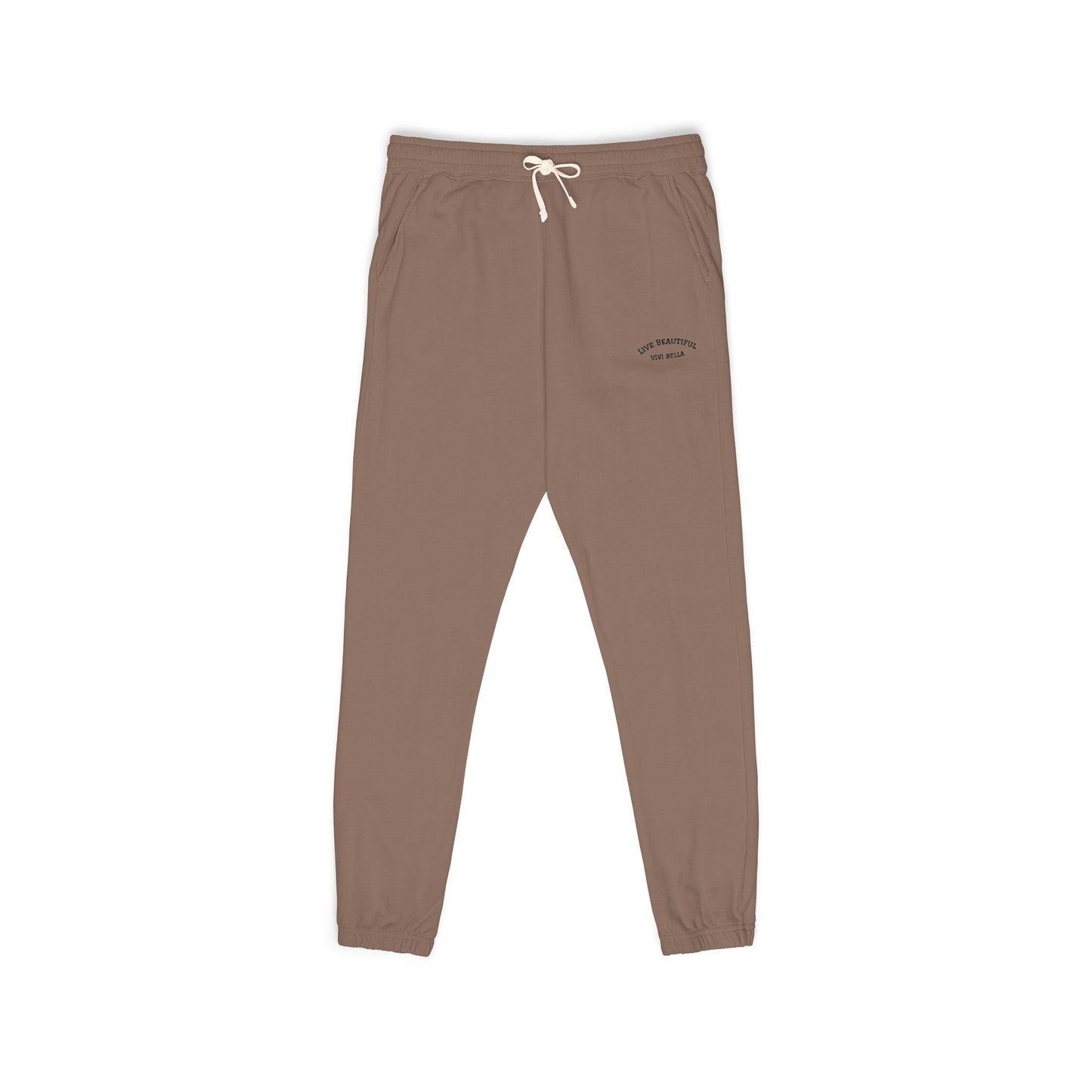 Live Beautiful Fleece Joggers- VIVI BELLA Sweatpants for Relaxation, Lounge Wear, Cozy Home Essentials, Perfect for Chill Days