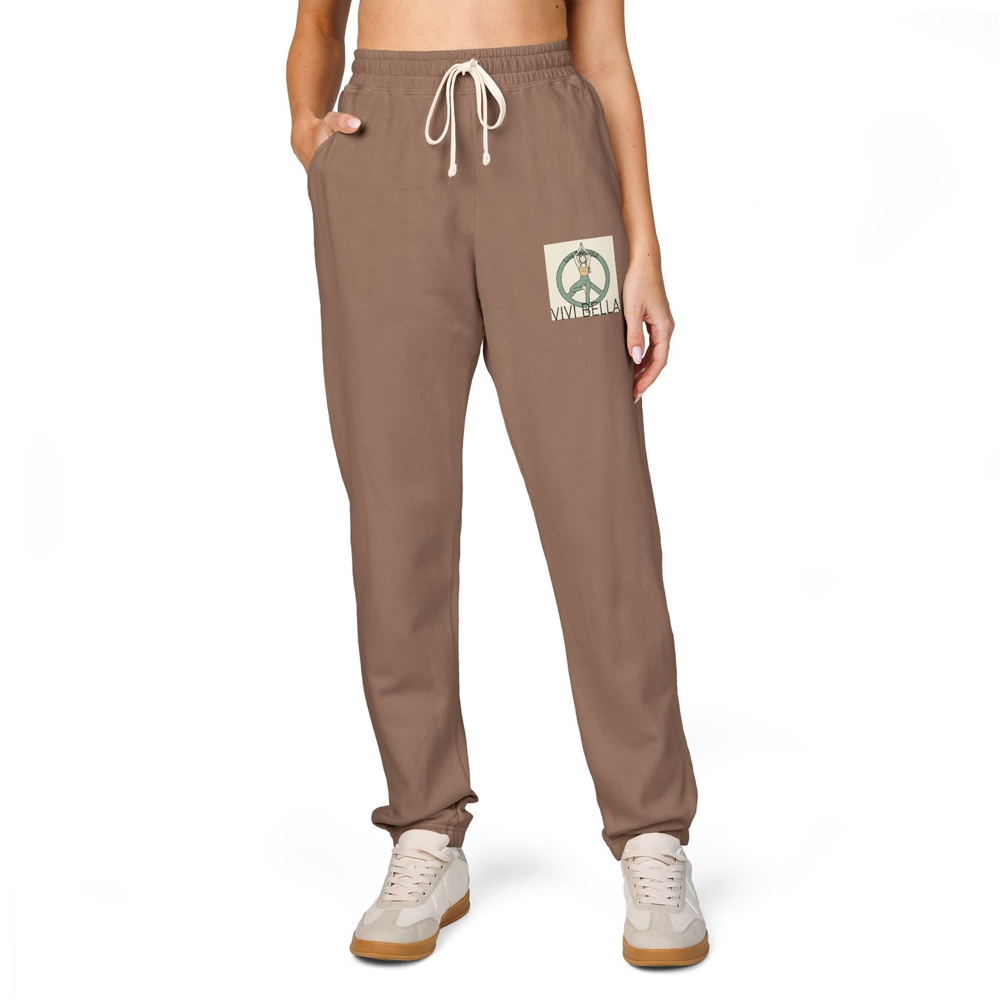 Live Beautiful Fleece Joggers - VIVI BELLA Peace Vibes Sweatpants- Perfect for Relaxing