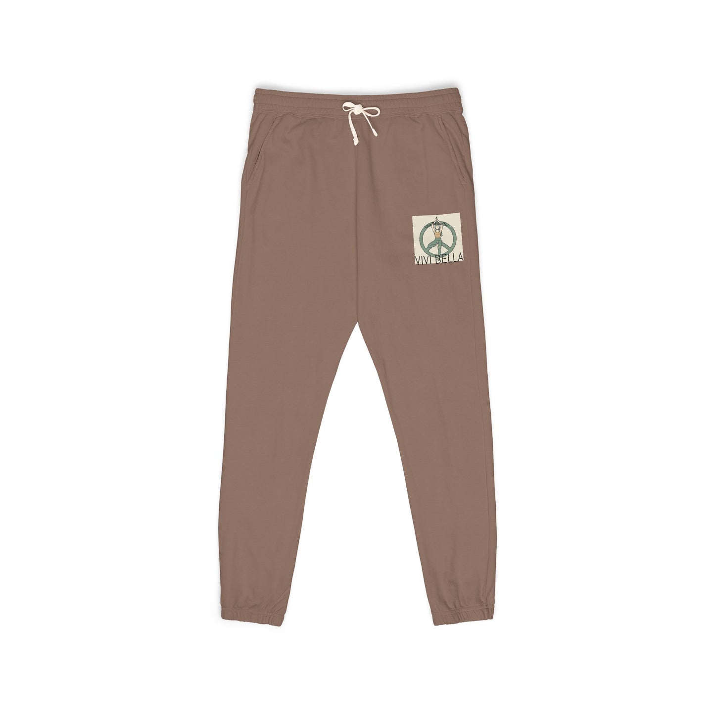 Live Beautiful Fleece Joggers - VIVI BELLA Peace Vibes Sweatpants- Perfect for Relaxing