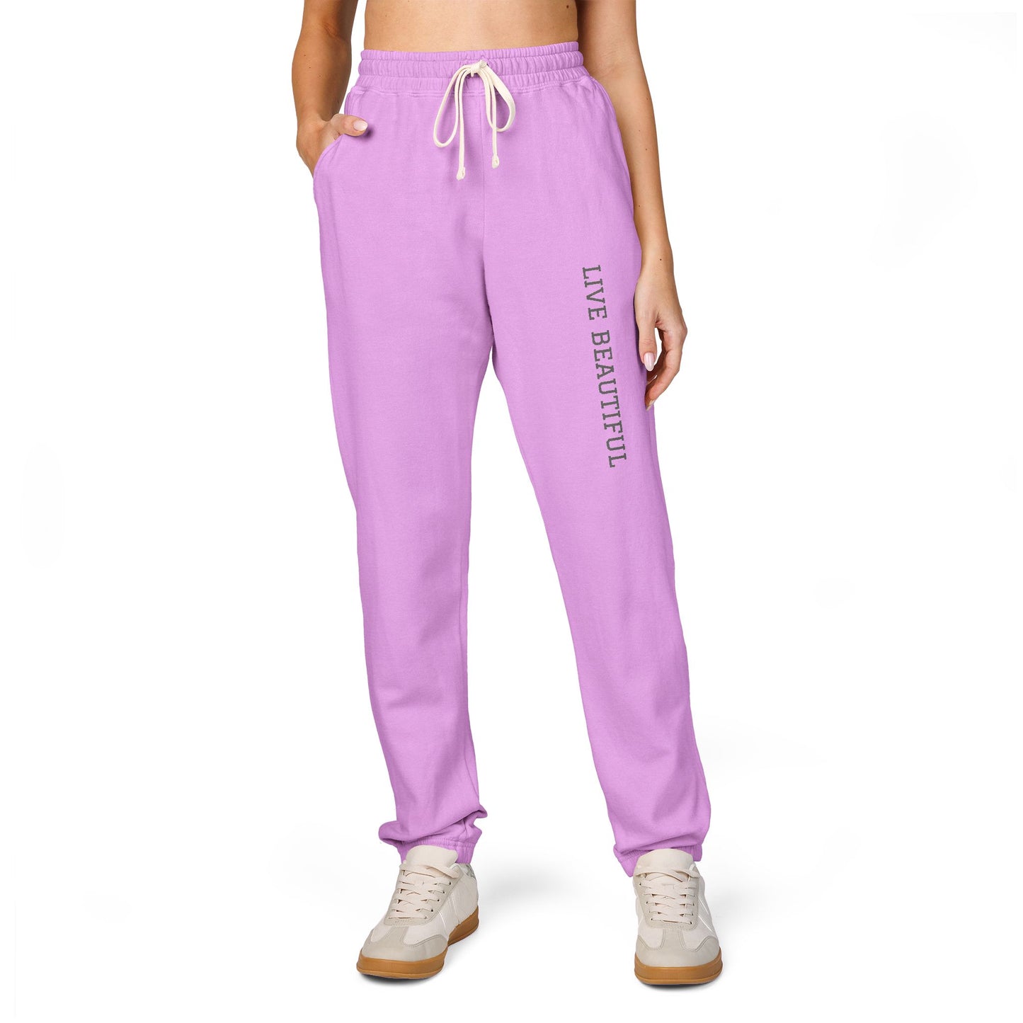 Live Beautiful- Fleece Sweatpants- for Relaxation | Loungewear, Casual Comfort, Everyday Essentials