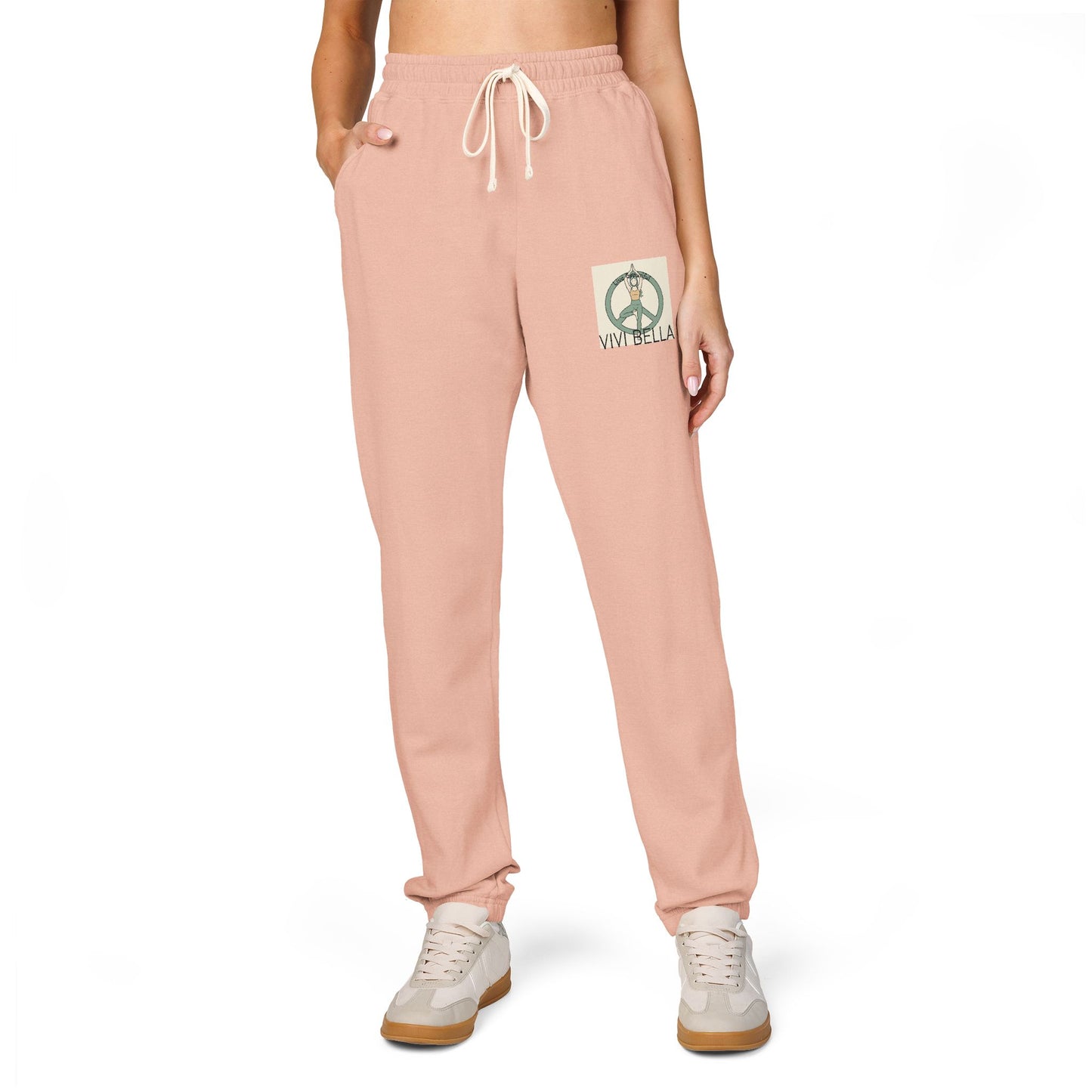 Live Beautiful Fleece Joggers - VIVI BELLA Peace Vibes Sweatpants- Perfect for Relaxing