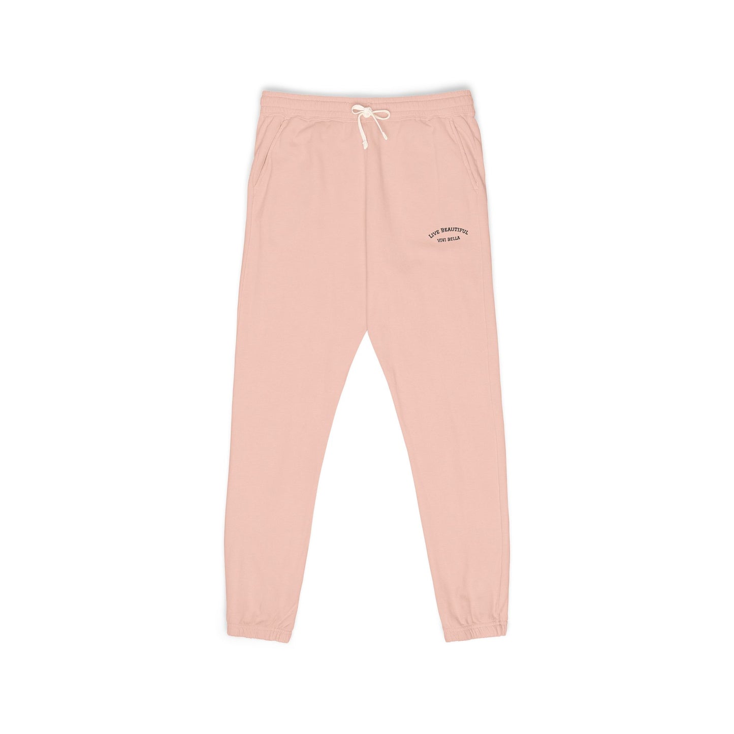 Live Beautiful Fleece Joggers- VIVI BELLA Sweatpants for Relaxation, Lounge Wear, Cozy Home Essentials, Perfect for Chill Days