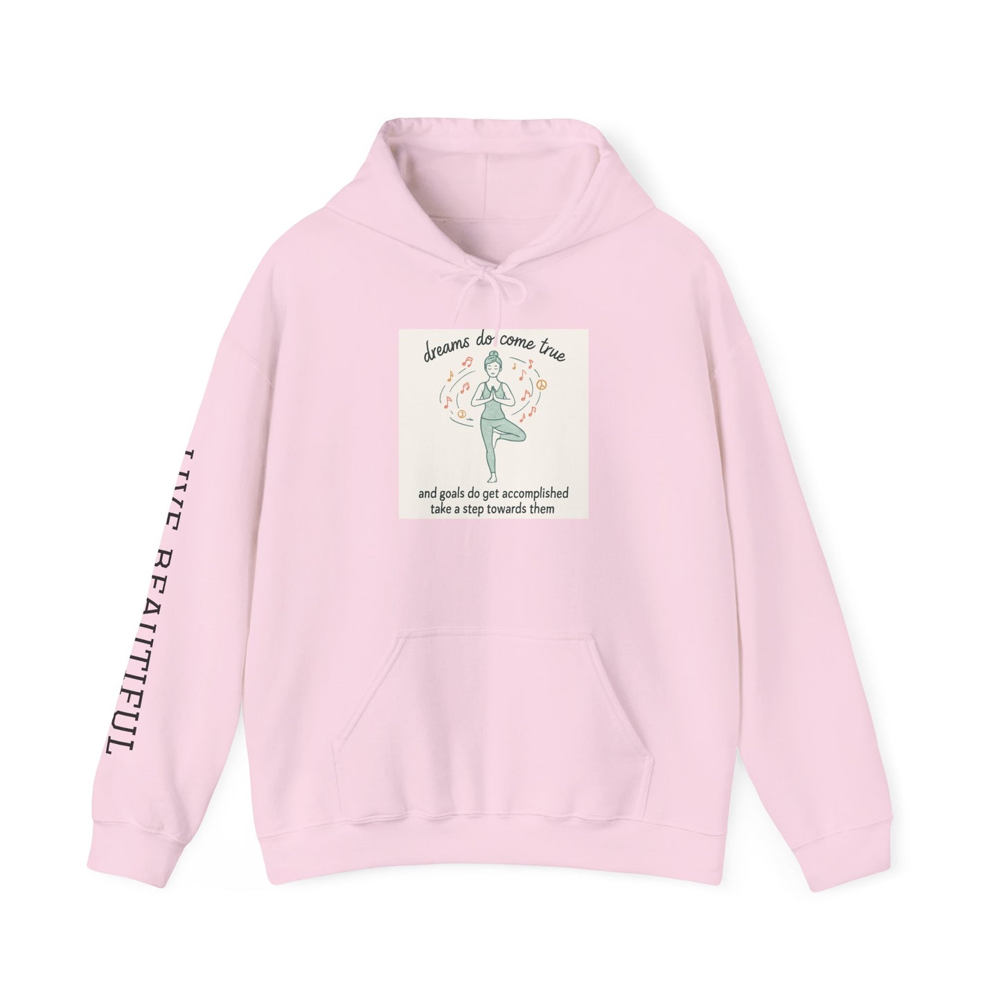 Live Beautiful Hoodie l Take a Step Yogi Inspired- Hooded Sweatshirt, Cozy Hoodie, Inspirational Casual Wear, Comfort Clothing, Goal-Setting Fashion