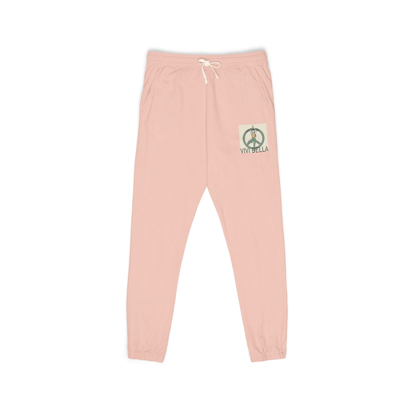Live Beautiful Fleece Joggers - VIVI BELLA Peace Vibes Sweatpants- Perfect for Relaxing