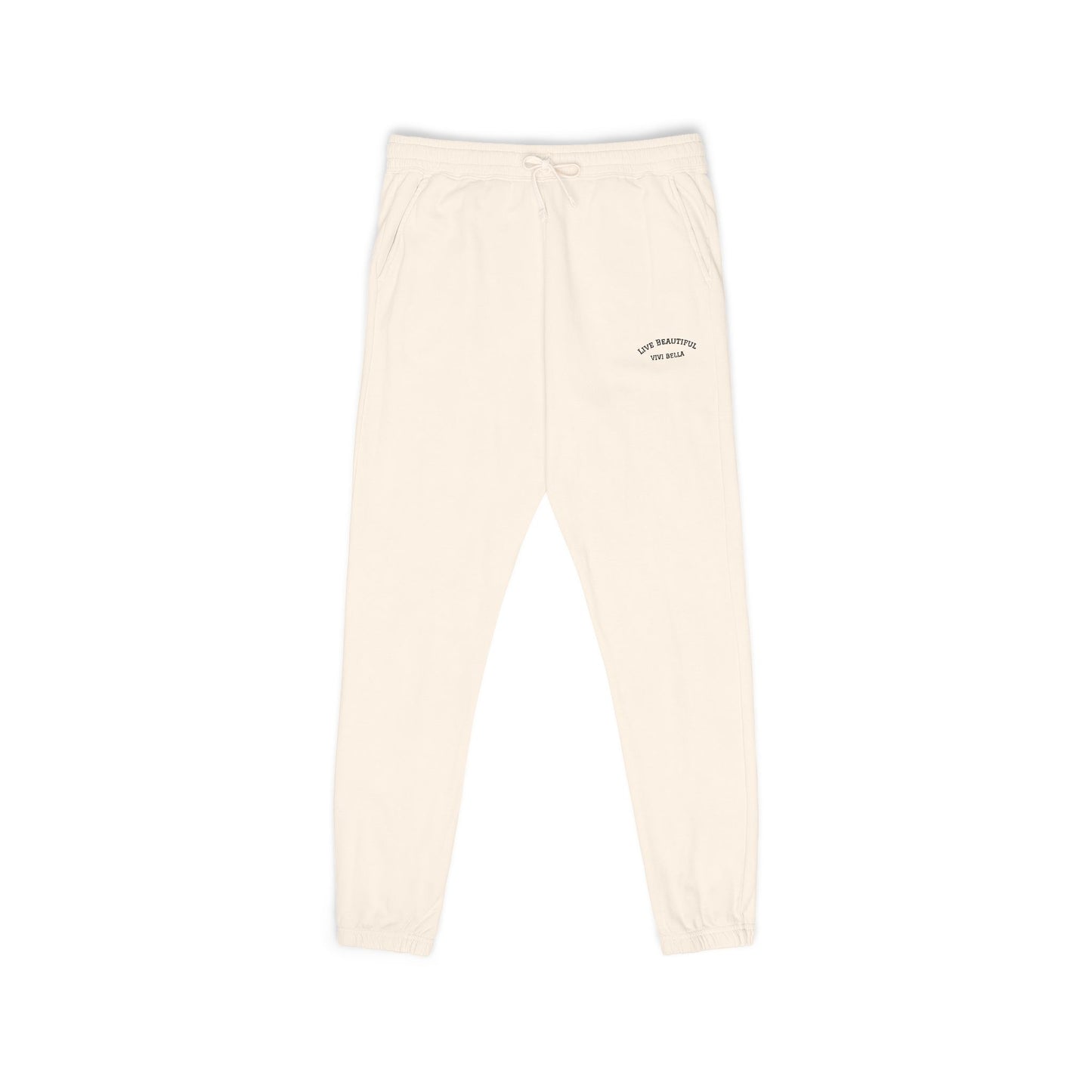 Live Beautiful Fleece Joggers- VIVI BELLA Sweatpants for Relaxation, Lounge Wear, Cozy Home Essentials, Perfect for Chill Days