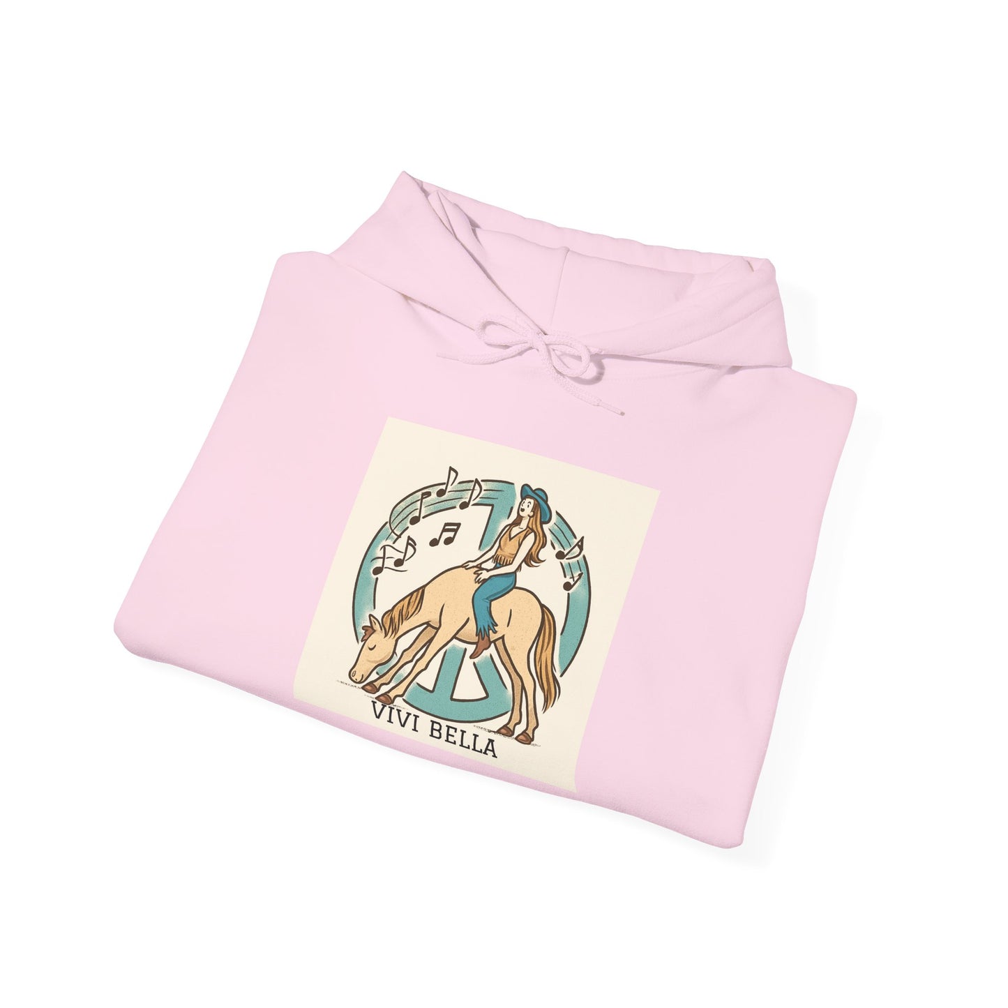 Live Beautiful Hoodie - Peace Vibes Cowgirl Aesthetic- Horse doing Downward Dog- Hooded Sweatshirt, Cozy Hoodie for Everyday Wear, Ideal for Self-Care Days, Casual Outings
