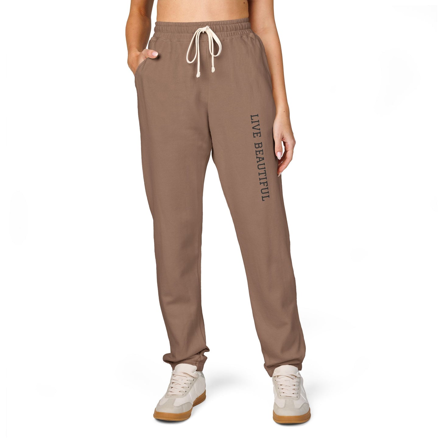 Live Beautiful- Fleece Sweatpants- for Relaxation | Loungewear, Casual Comfort, Everyday Essentials