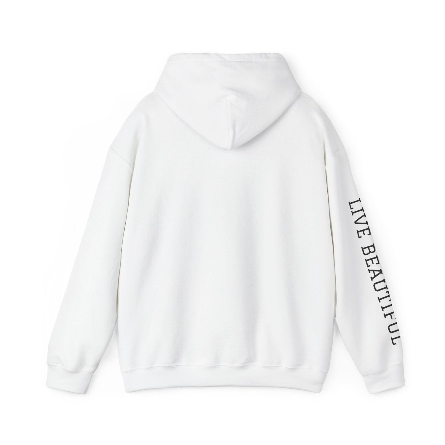 Live Beautiful Hoodie - Girl Drummer Hooded Sweatshirt- Vibrant, Inspiring, Comfortable, Perfect for Musicians, Gifts for Music Lovers, Casual Wear, Festivals