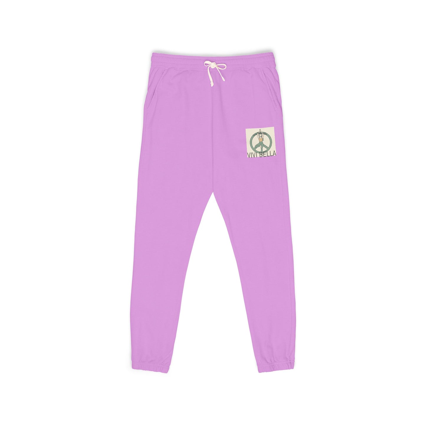 Live Beautiful Fleece Joggers - VIVI BELLA Peace Vibes Sweatpants- Perfect for Relaxing