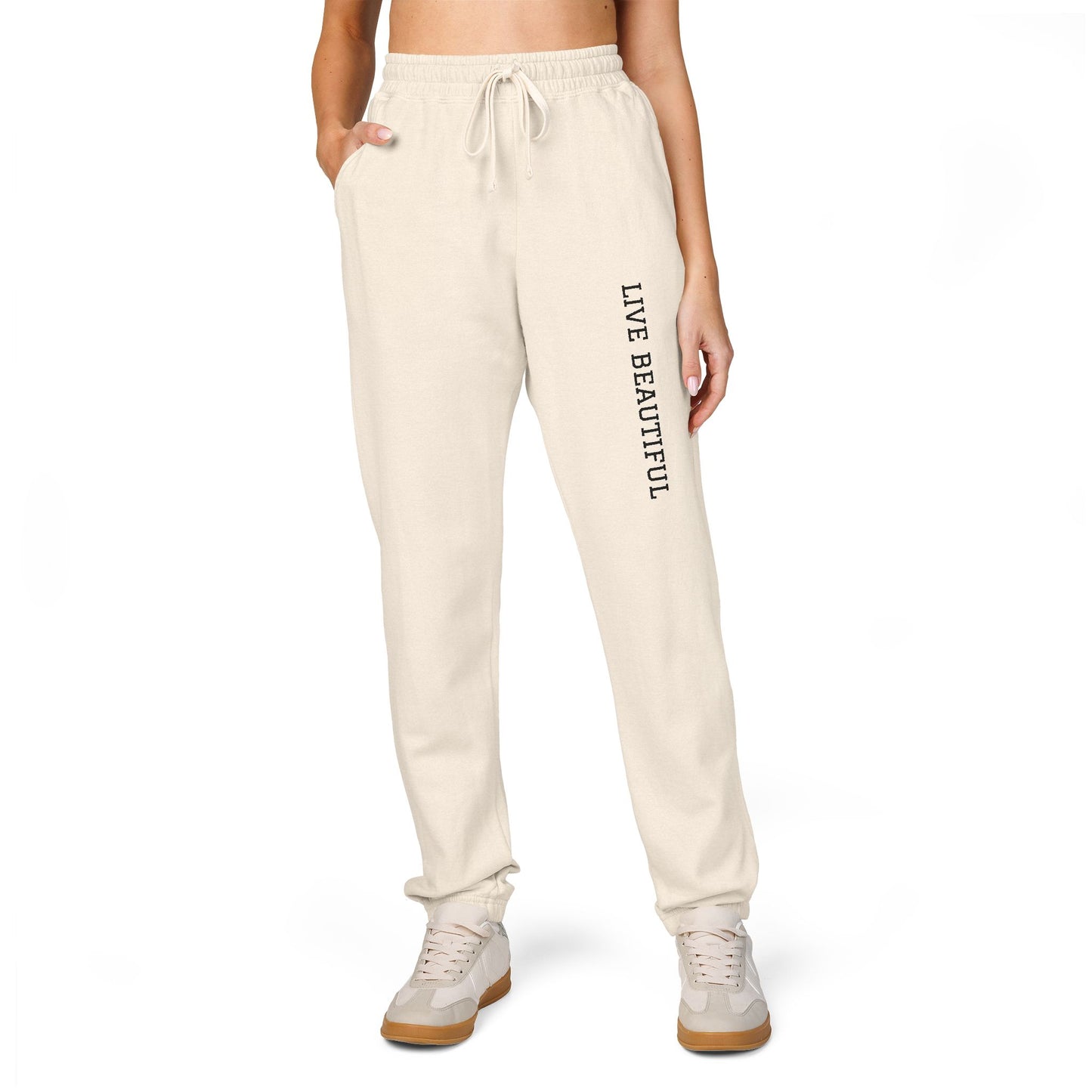 Live Beautiful- Fleece Sweatpants- for Relaxation | Loungewear, Casual Comfort, Everyday Essentials