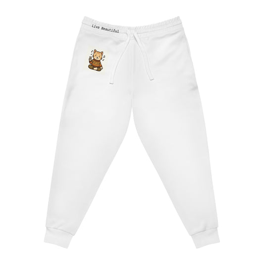 Live Beautiful Athletic Joggers- Fall Peace Cat- , Comfy Joggers for Cat Lovers, Gifts for Cat Moms, Cozy Loungewear, Purr-fect for Relaxing