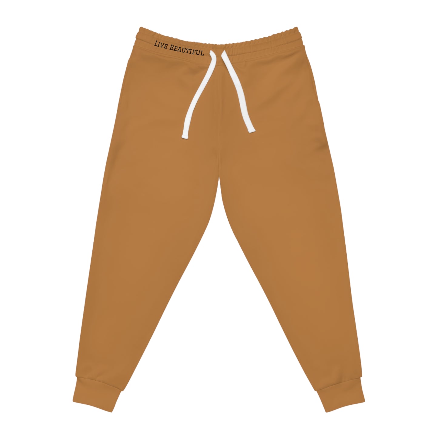 Live Beautiful Athletic Joggers-Fall Brown-  - Comfortable Fitness Wear, Trendy Leisure Pants, Perfect for Workouts, Relaxation, and Outdoors