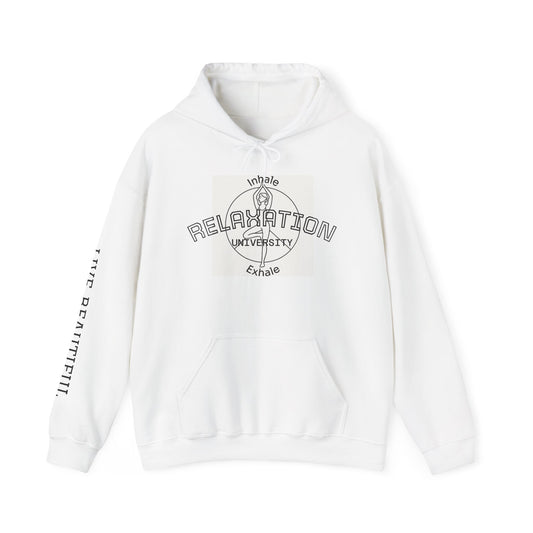 Live Beautiful Hoodie- Relaxation University - Tree Pose- Inhale Exhale - Relaxation Vibe Hoodie