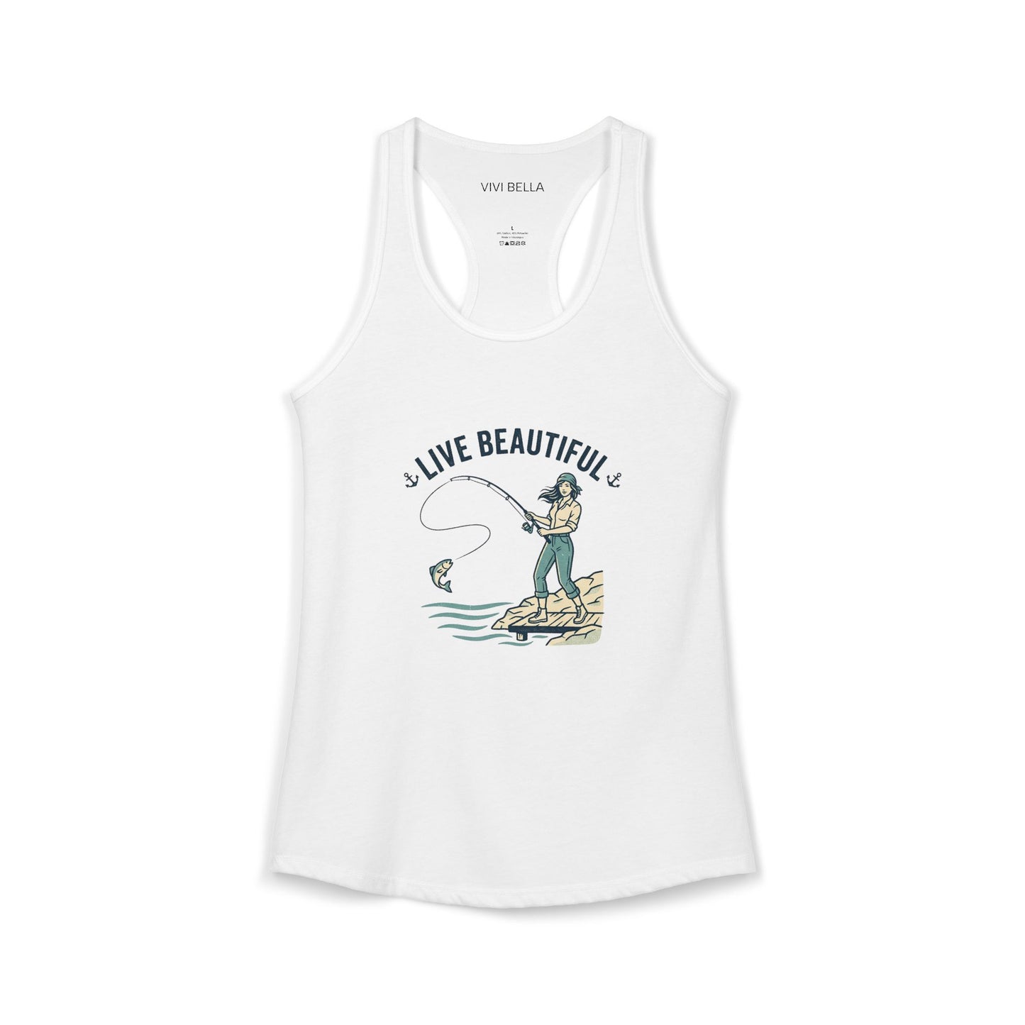 Live Beautiful: Reel Life Racerback Tank