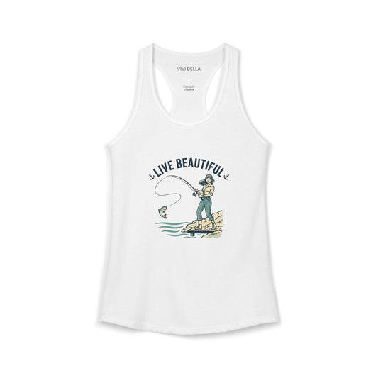 Live Beautiful: Reel Life Racerback Tank