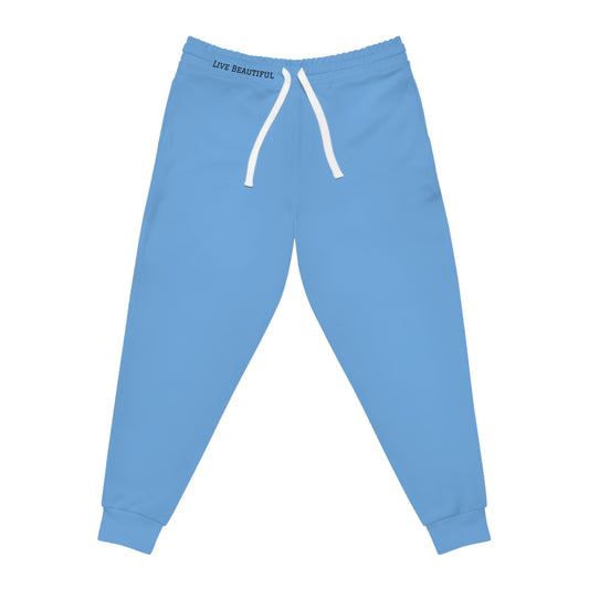 Live Beautiful Athletic Joggers - Brilliant Blue- - Comfortable Pants for Peaceful Lifestyles, Lounge Wear, Fitness Apparel